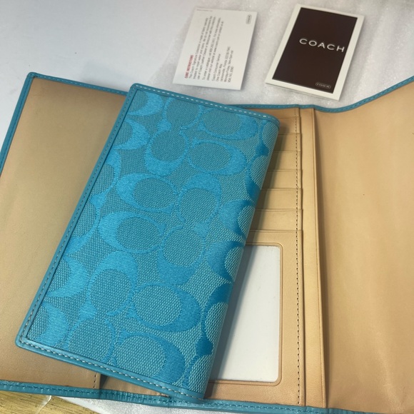 Coach Teal Signature Women's Wallet - Picture 11 of 16
